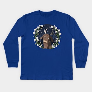 Jackalope Floral Frame Kids Long Sleeve T-Shirt